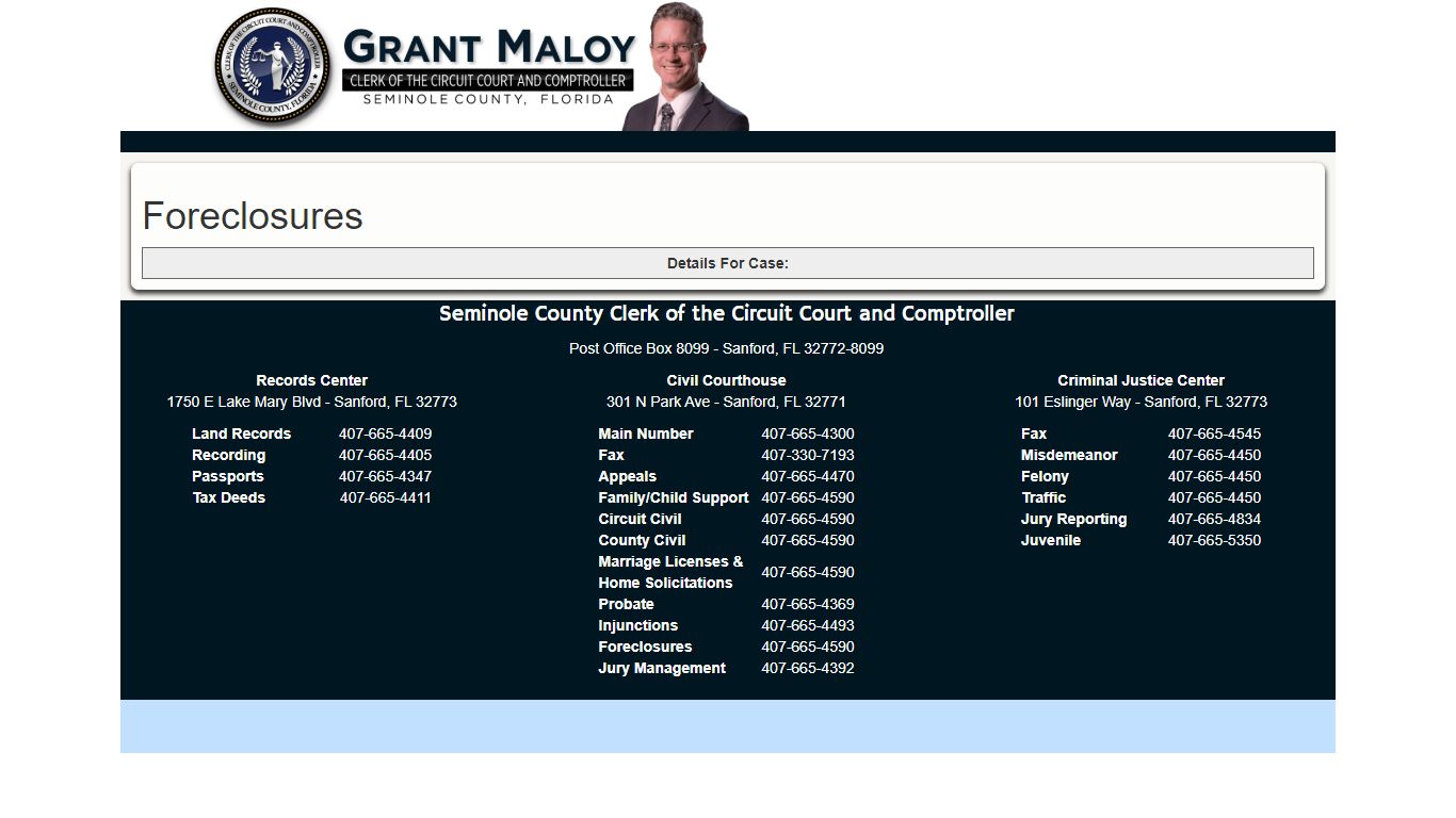 Seminole County Clerk of Courts - Foreclosures